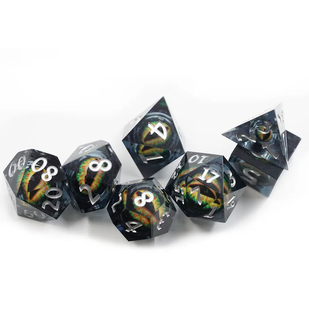 

20 side Special New style Sharp Edge Dice Set D4-D20 For Board Game Dungeons And Dragons Game Eyeball dice