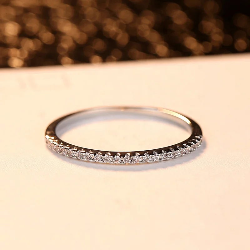 

Creative single row zircon diamond couple ring R281