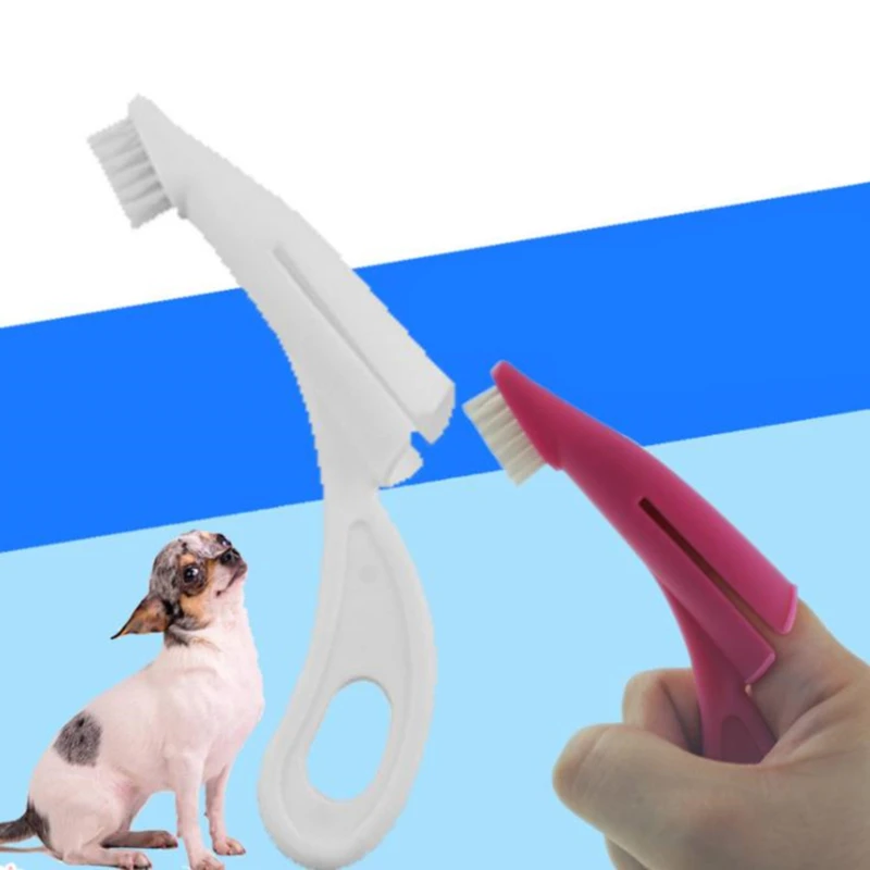 

1Pcs Pet Finger Toothbrush Teddy Dog Brush Bad Breath Tartar Teeth Tool Dog Cat Cleaning Supplies 2 Colors Dog Toothbrushes