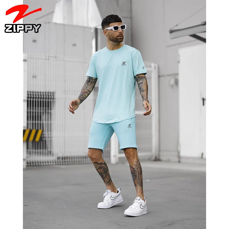 

New summer plain tracksuits mens sweatsuit sets bulk suits gym tracksuit slim fit set casual two piece short set 2022, Custom color