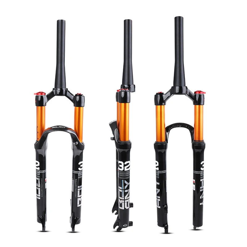 

Magnesium Alloy 26/27.5/29 Air Pressure Shock Absorber Bicycle Fork Mountain Bike Front Fork, Black, white