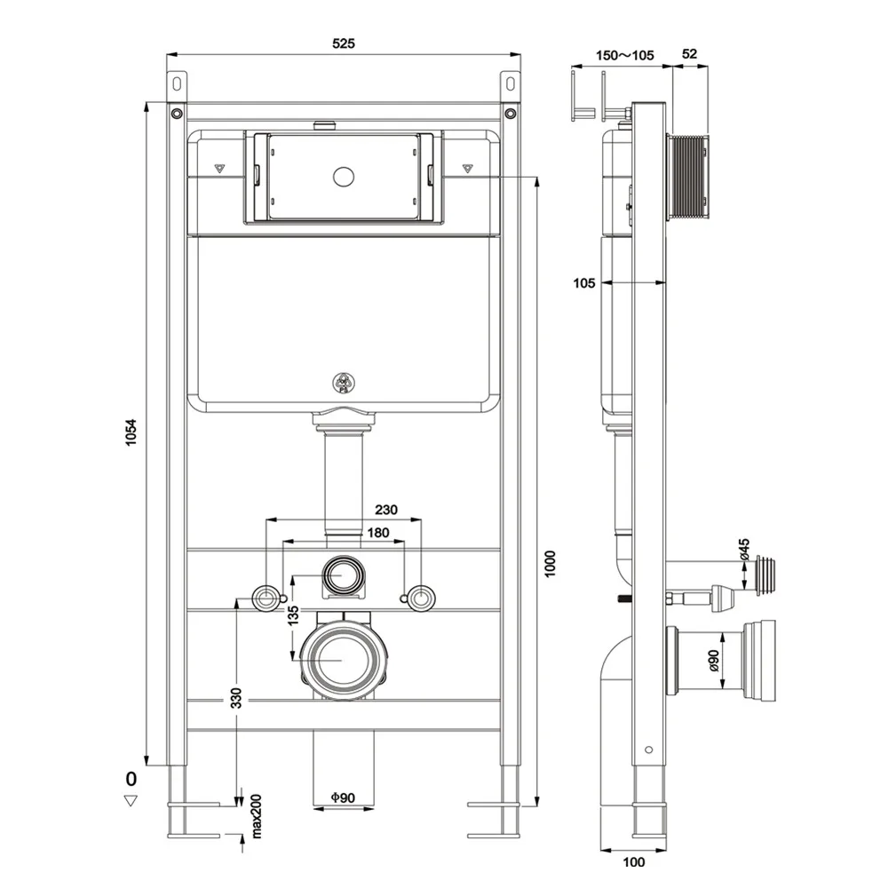 
Special design no flush button automatic cistern motion sensor concealed toilet cistern for wall mounted toilet 