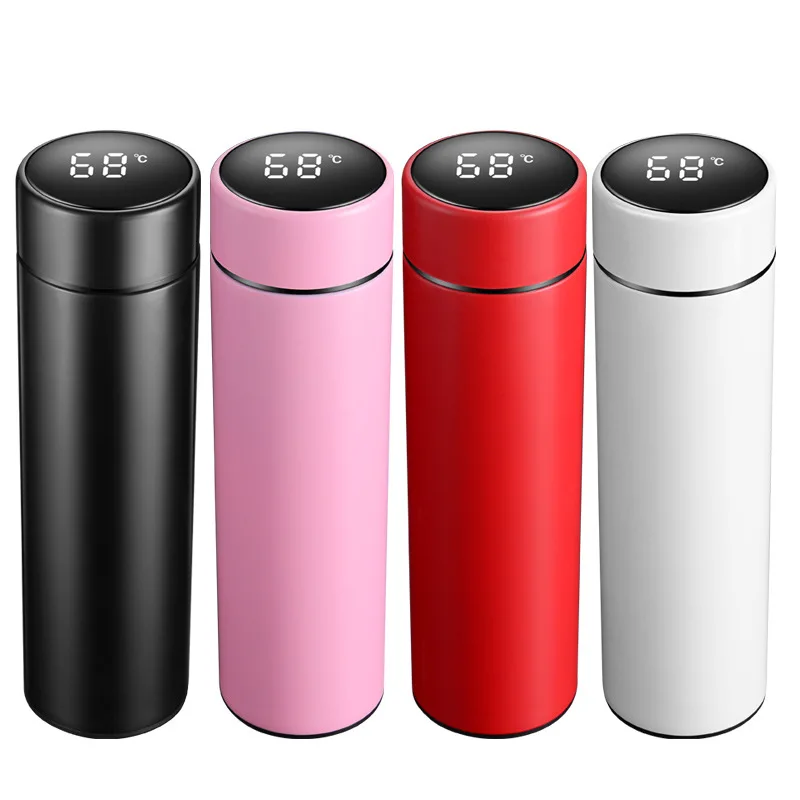 

OEM 500ml LED Temperature Display Smart bottle Thermos Smart Intelligent Termo Digital Vacuum Flask Tumblers cups with designs