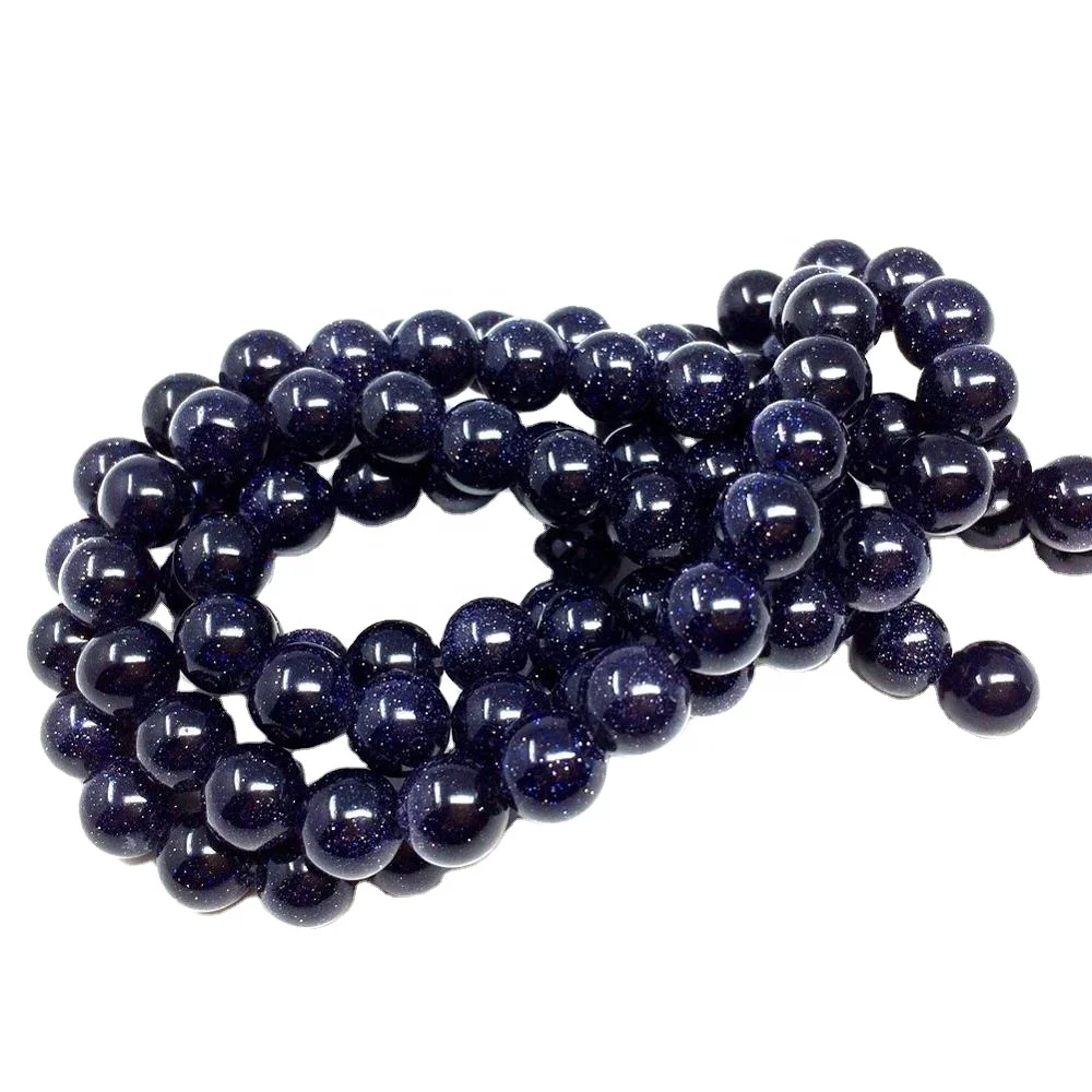 

6mm Blue Sand Beads Loose Beads for Jewelry Making