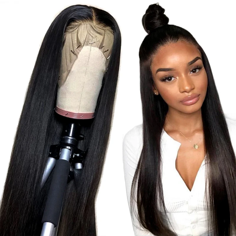 

Joywigs Straight Lace Front Human Hair Wigs 130% Density Peruvian Remy Hair Wig for Black Women 10-24 inch 13x4 Lace front