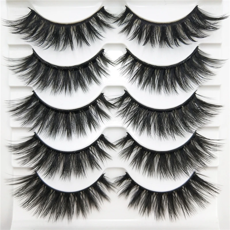 

5 pairs natural false eyelashes long makeup 3d mink eyelashes for beauty