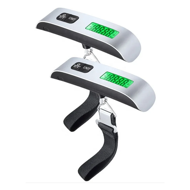 

Mini Digital Hand Held Hook Hanging Luggage Scale, Luggage Scale Digital Fish Scale, Silver