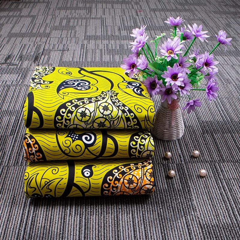 

New African Printed Wax 100% Polyester Fabric Super Dutch Hollandaise Fashion Desig 6 Yards Or Customized Print Wax