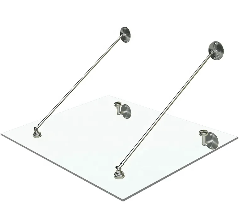 

Outdoor Door Window Glass Awning and Stainless Steel Support Bar