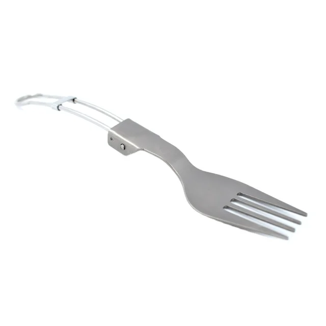 

New Outdoor Tableware Camping Cutlery Ultralight Titanium Fork Portable Folding Pure Titanium Fork