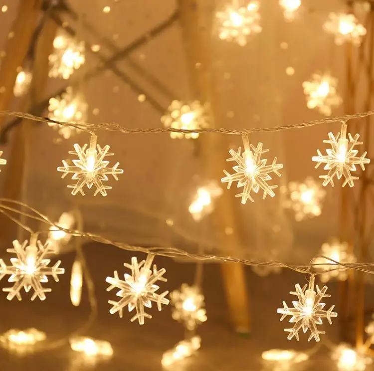 

3M Snowflake LED String Lights Outdoor Fairy Light Festoon Led Light Battery-operated Garland New Year Christmas Decorations