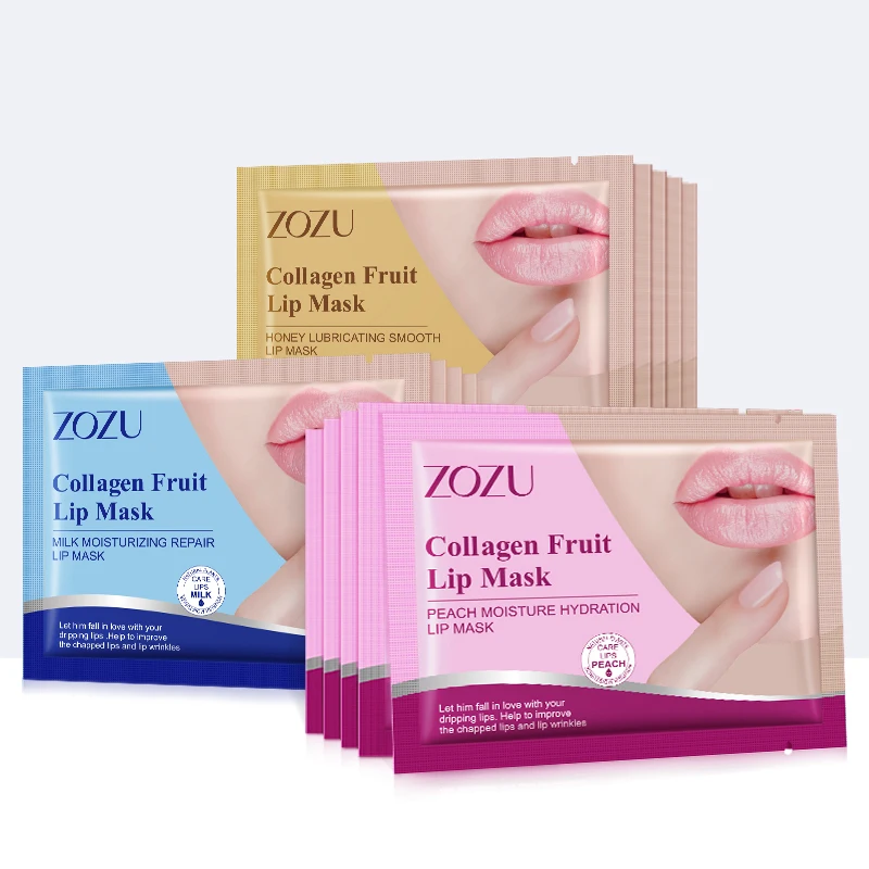 

ZOZU Private Label Honey Sleeping Moisturizing Beauty Collagen Pink Crystal Sheet Lip Mask
