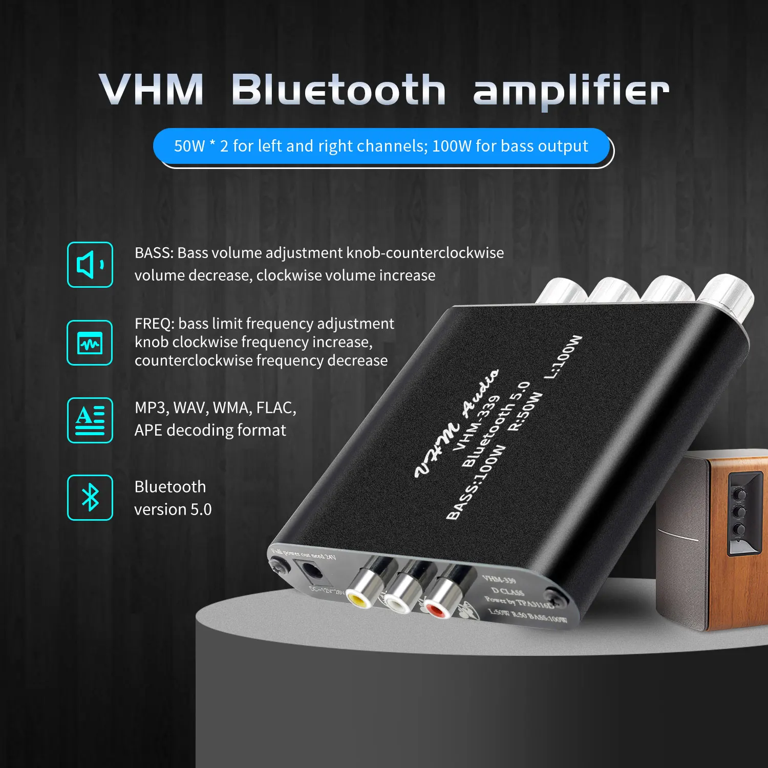 

VHM-339 HIFI 5.0 TPA3116D2 Digital Power Amplifier 2.1 Channel 2*50W+100W Stereo Audio Subwoofer Amplifier Amp Board