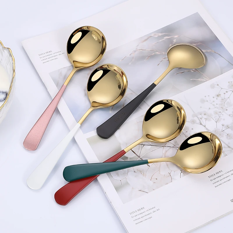 

wholesale bulk popular design cafe restaurant flatware stainless steel luxury dessert gold coffee spoon, Customized
