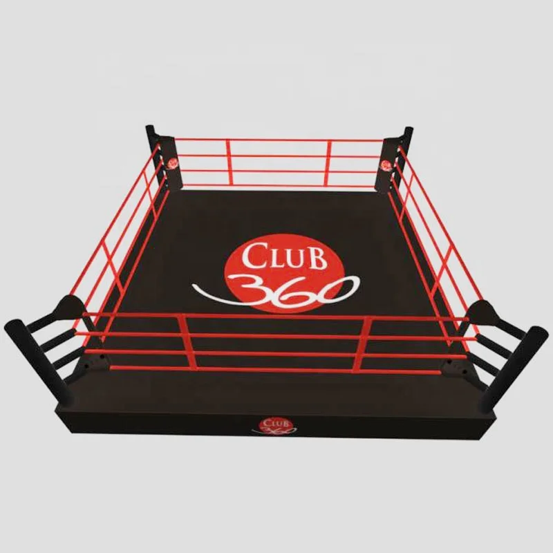 

New finished red black color boxing ring steps with customized logo, Black ,white ,blue,blue