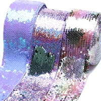 

Wholesale Cheap price DIY rainbow reversible sequin ribbon