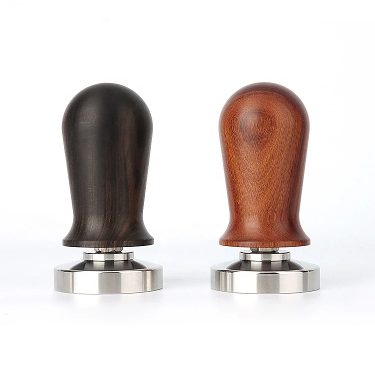 

New Design Adjustable Tamper Stainless Steel Coffee Tamper 51/53/58mm With Wood Handle, Black/red