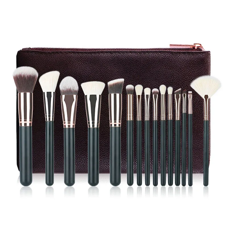 

2021 Best Seller YiHuaLe Rose Gold Synthetic Makeup Brushes 15pcs Makeup Brush Set Private Label Make Up brushes