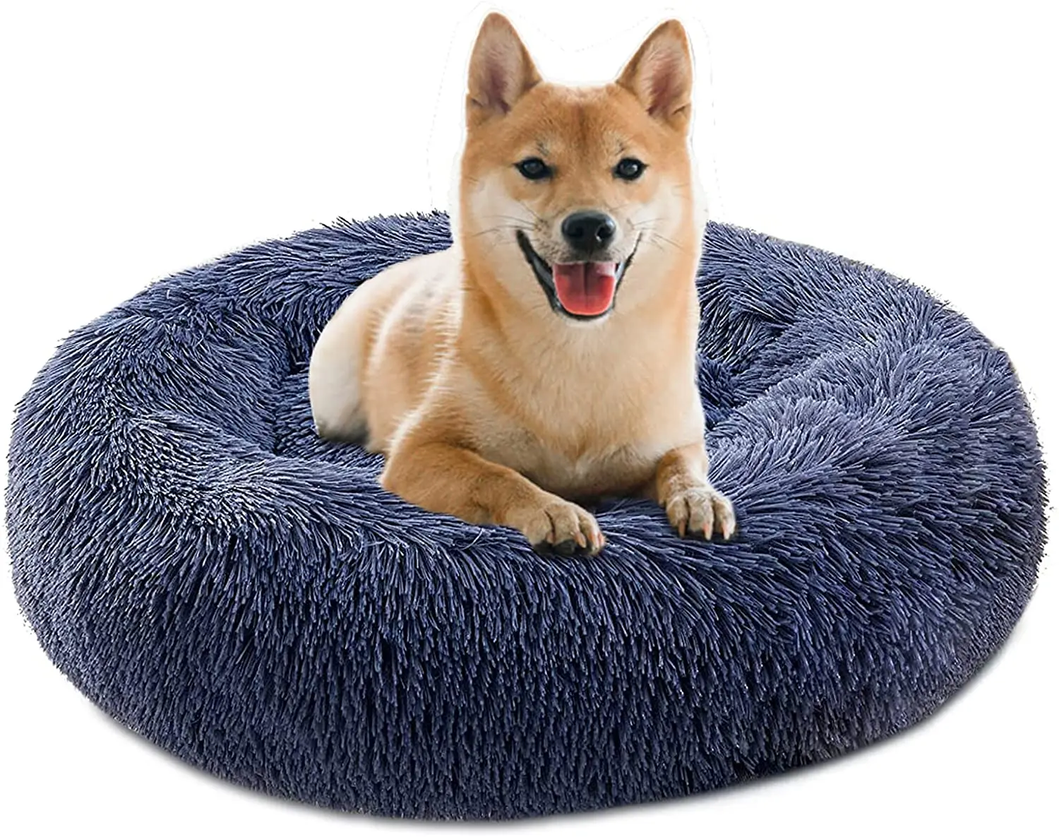 

Portable Fluffy Cotton Round Plush Warmth Non Slip Washable Luxury Large Plush Sleeping Memory Foam Dog Cat Sofa Bed Pet Beds, Multi colors