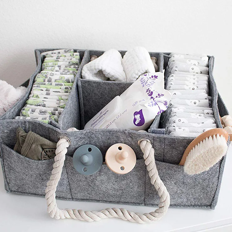 

China wholesale popular various size colourful fashionable felt home diaper bag, Customized color