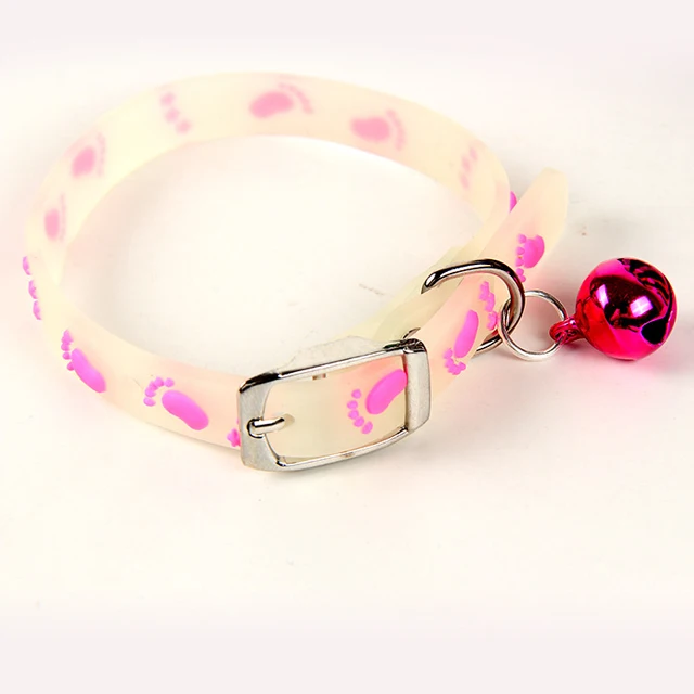 

Hot sale Glowing Bell Collar rubber Pet leash Reflective waterproof Adjustable Small Pet Dog Puppies pet collars