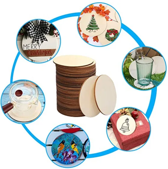 

Custom Dinner Coaster Cupboard Sublimation Printing Tea Coffee Coaster MDF Board Round Decorative Wood Board Baby Drawing Toys