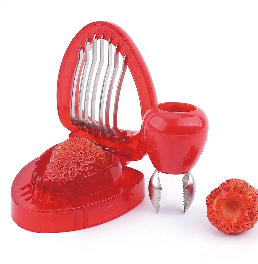 

Kitchen Tool Corer Cutter Remover Gadgets Stemgem Strawberry Huller Fruit Slicer Set