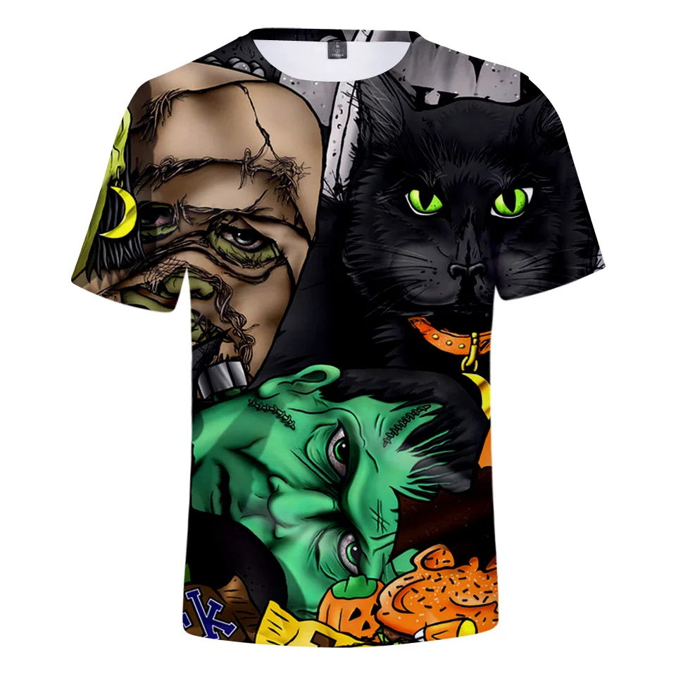 

Halloween Tshirt Men T Shirt 3D Top Tee Male T-shirt Short Sleeve Skull Tee Streetwear Clothes Summer T-shirt