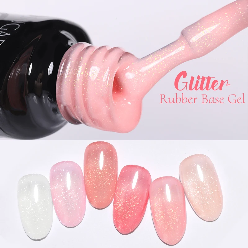 

UR SUGAR Hot Sale 7ml Self-leveling Glitter Sheer Gel Nail Polish Shimmer Rubber Base Coat Nail