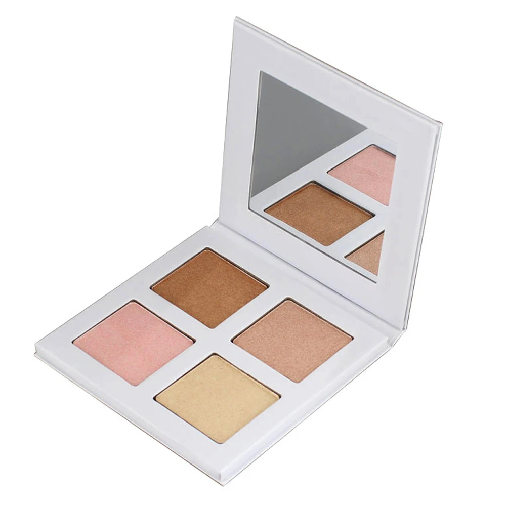 

private label pressed highlighter palette makeup powder concealer brightening cosmetic custom logo no brand low MOQ, 4 colors