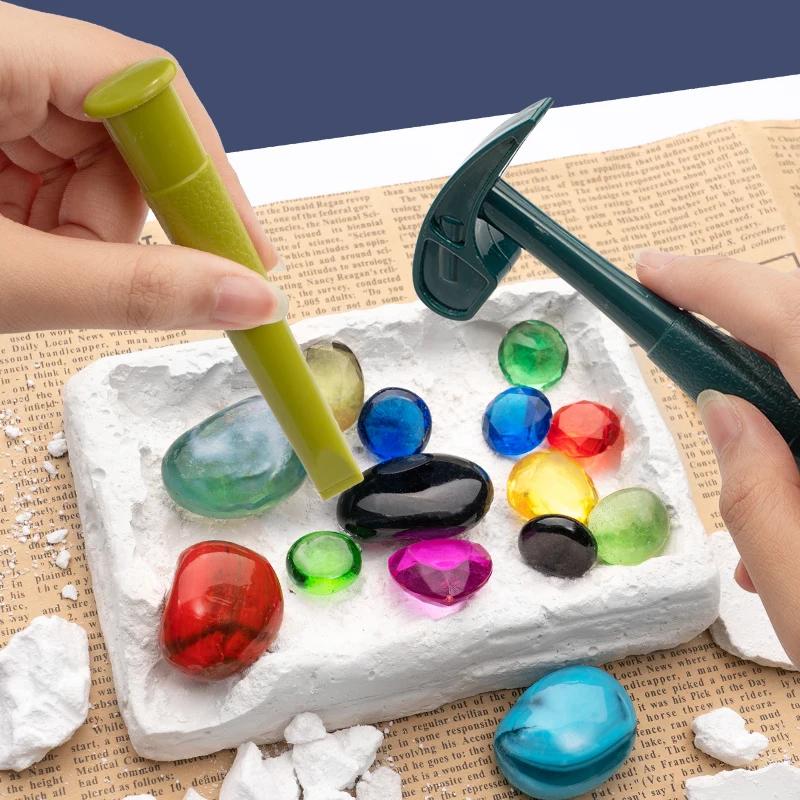 

science project gem dig gems colored diamond jewelry digging toy crystal gemstone dig kit toy for kids gemstones