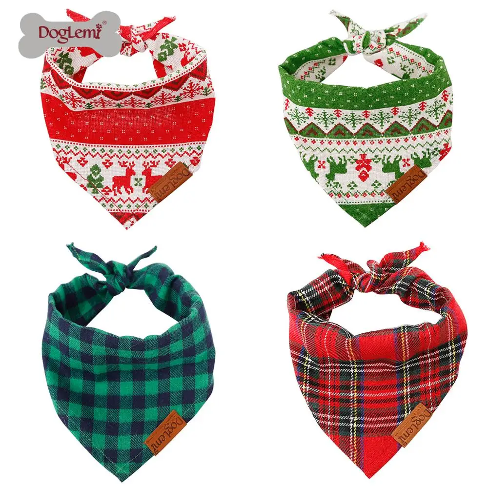 

Wholesale Dog Christmas Clothes Various Pattern Pet Dog Bow Tie Collar Head Scarfs Dog Bandana, See picture