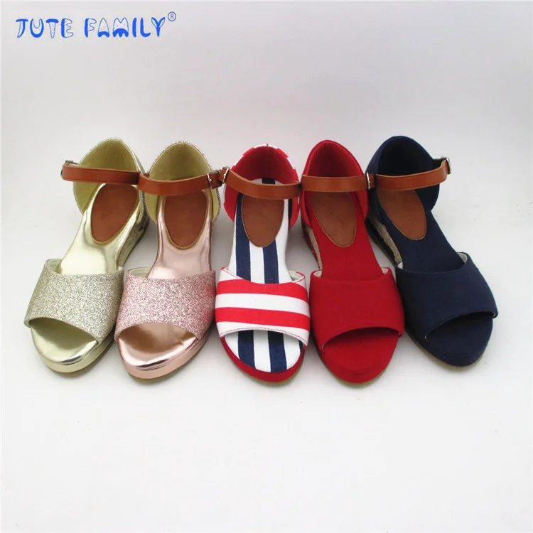 

Size 32-37 Stock Shoes 3 Girl Platform Wedge Heel Sandals Shoes Wedge Sandals sold out, Striped,as the picture or as client's request