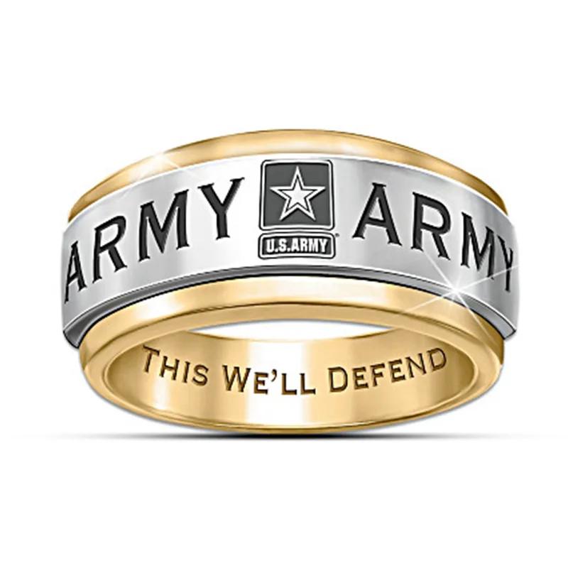 

2021 Sailing Jewelry Mens Army Ring Fathers Day Gift Ring Army Mens Ring