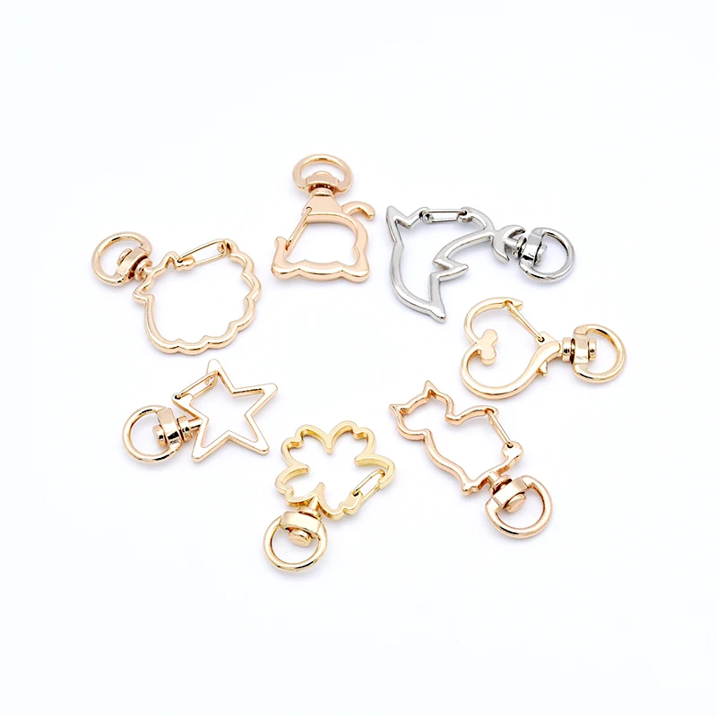

Wholesale Fashion Key Chain Hook Metal Keychain Buckle Handbag Decorative Hook, Light gold