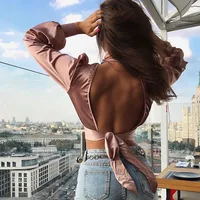 

2020 new models backless blouses fashion neck design tops for women