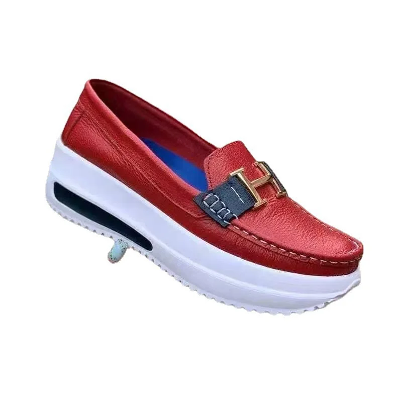 

Autumn 2021 thick bottom round head solid color women's shallow mouth women's flat sole shoes