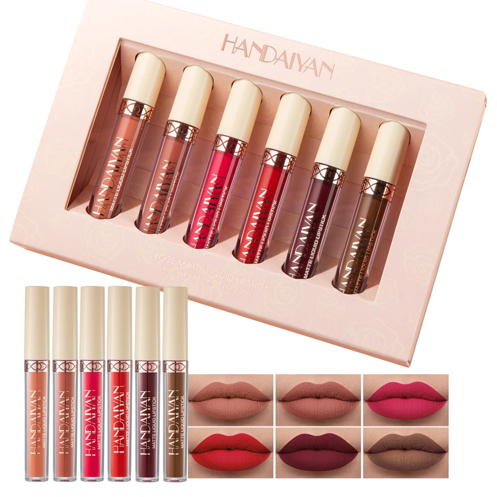 

2021 Women's Cosmetic buy painless lipstik lipstick set matte makeup chocolate non stick lipstick mate pintalabio lipmatte