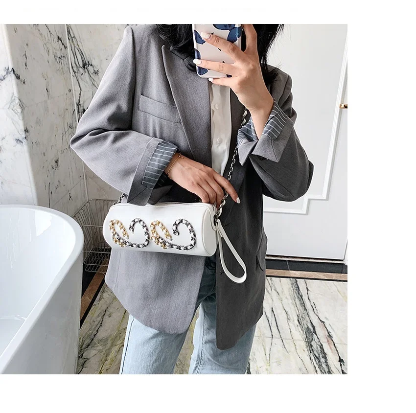 

Twinkle 2021 trendy ladies women elegance chain snake pu clutch bag purse