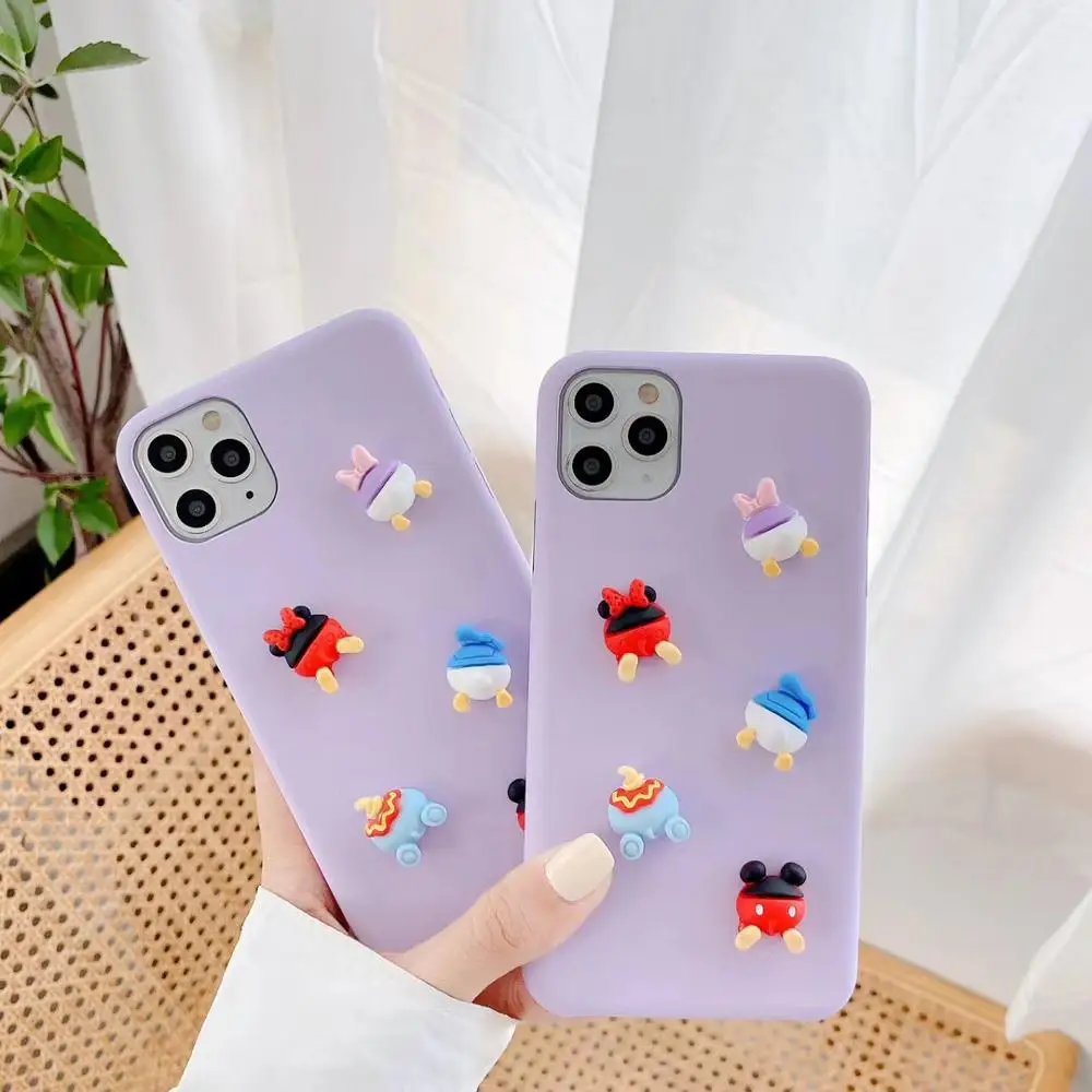

hot cute 3D Mouse duck Back view soft silicon phone case for Samsung Galaxy S9 S10 S20 Plus A50 A70 S A51 M10 back cover coque