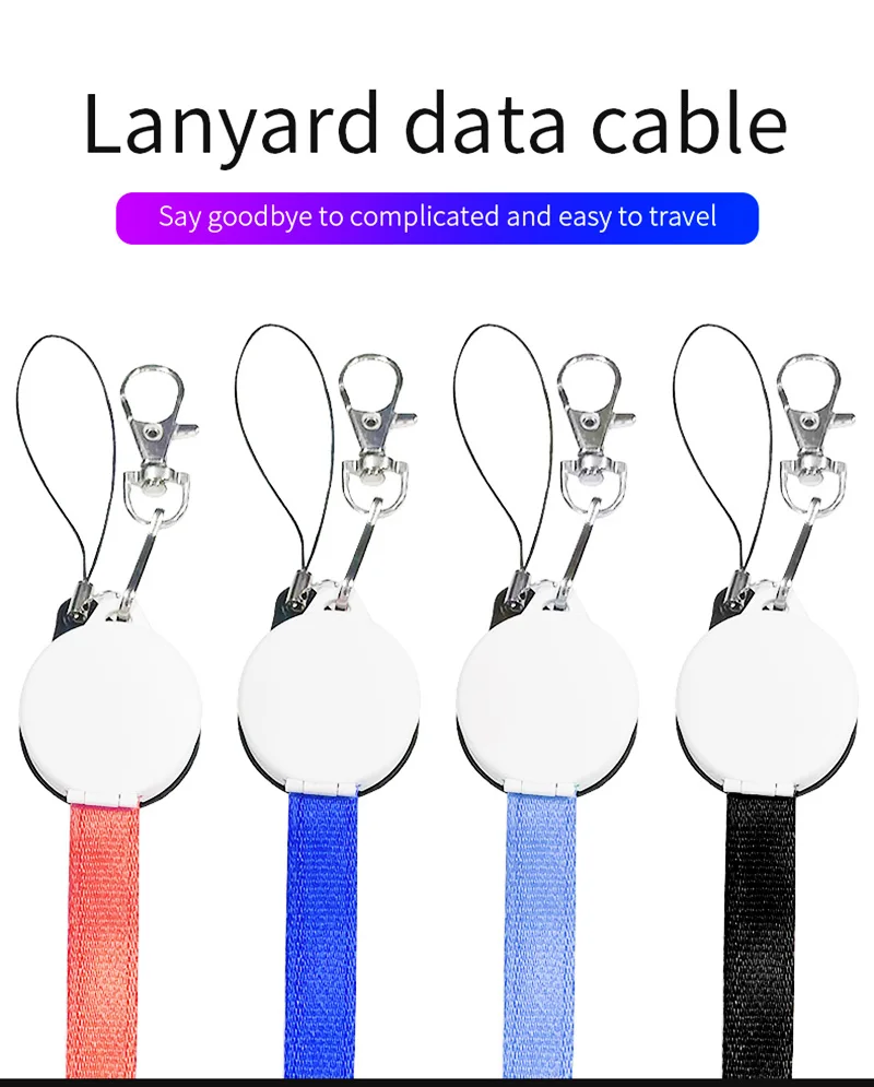 Mobile Phones Nylon Polyester Custom Lanyard Custom Lanyards id Badge Holder Micro Fast Charging Usb Cable Charger Usb Lanyards
