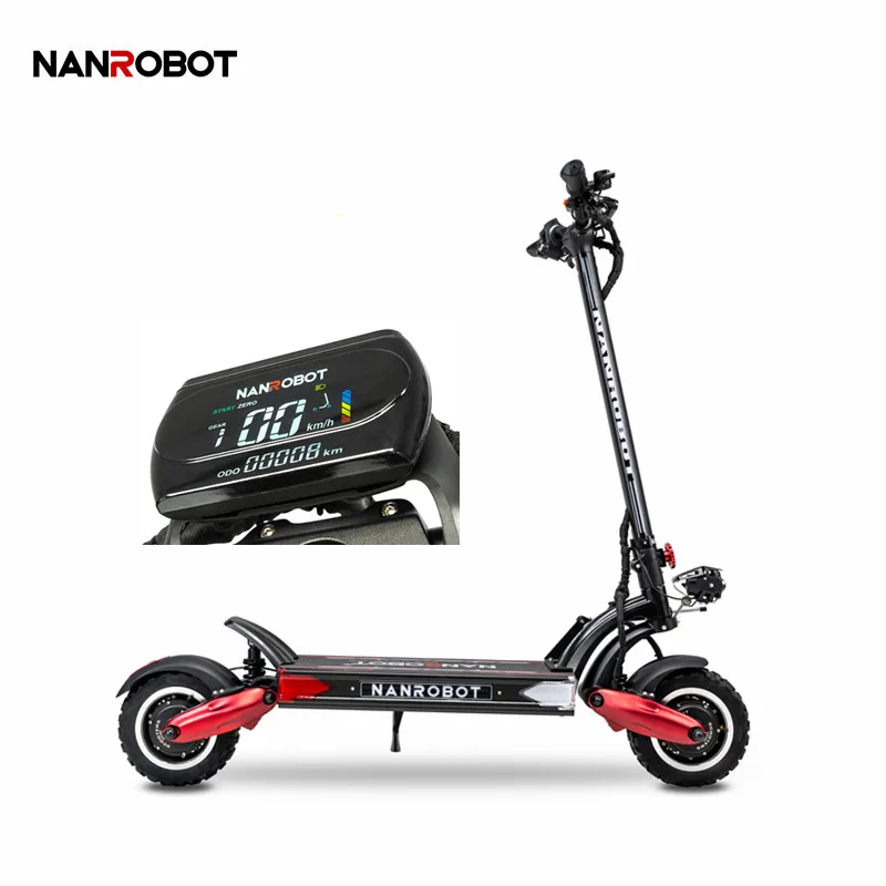 

NANROBOT LS7+ 60v2400w Dual Motor Big Wheel Fat Tire Electric Scooter Two-wheel Scooter 11 Inch Dual 2400w 60V 40A Ce Electronic
