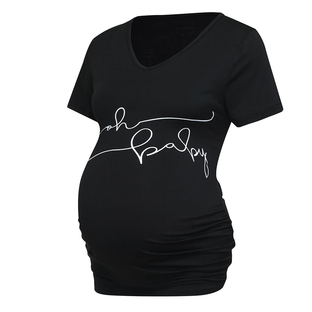 

European and American comfort pregnant woman T-shirt milk screen printed short sleeve blouse