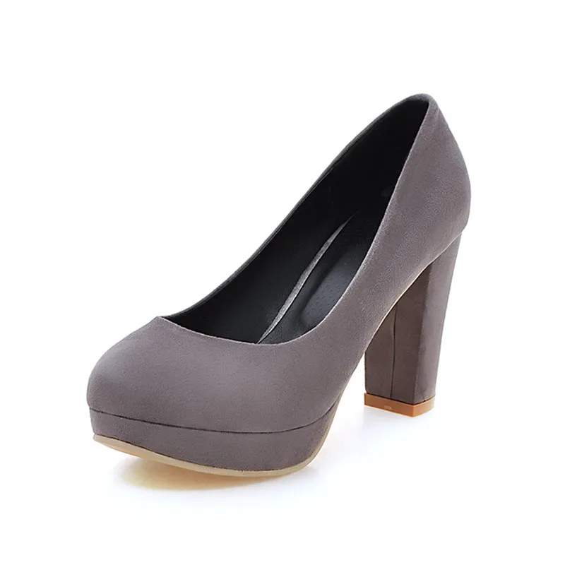 

Lady's Elegant Fashion Suede leather Platform High Heel, Black/ecru/red/pink/grey