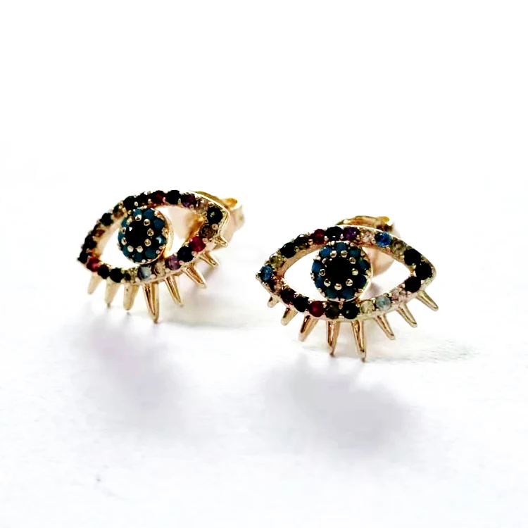 

2021 Hot Selling Classic Fashion Earrings Devil Eyes Women's Gold Plated Earrings, Colorful