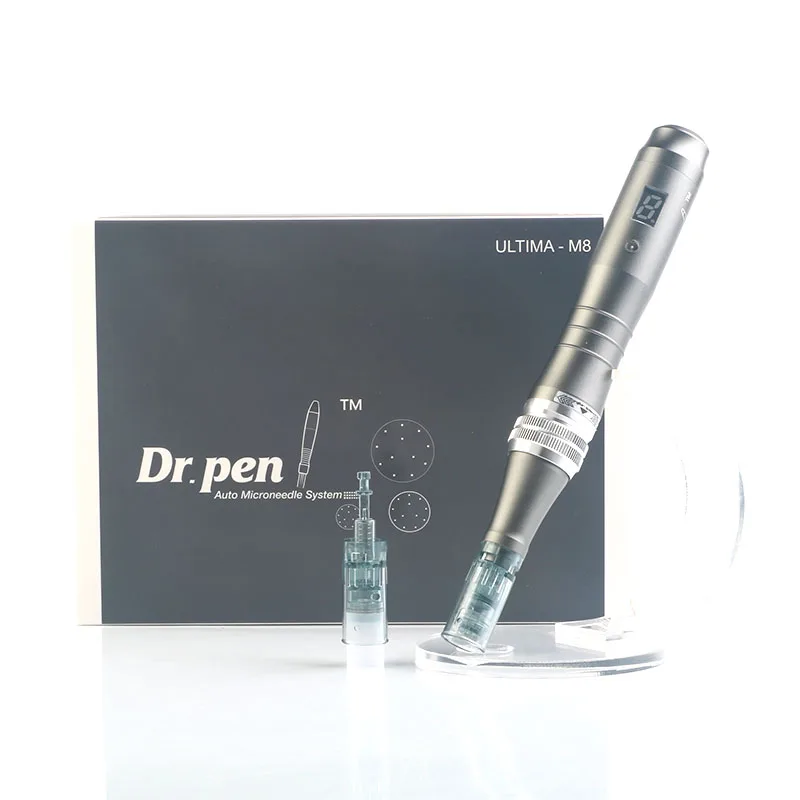 

Dr. pen M8 at-Home Wireless Auto Derma Pen Adjustable Microneedle Skin Care Tool Kit for Glowing Skin, Facial Body Use, Dim Gray