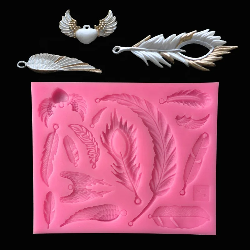 

Silicone Feathered Angel Fondant Square Molds, Pink