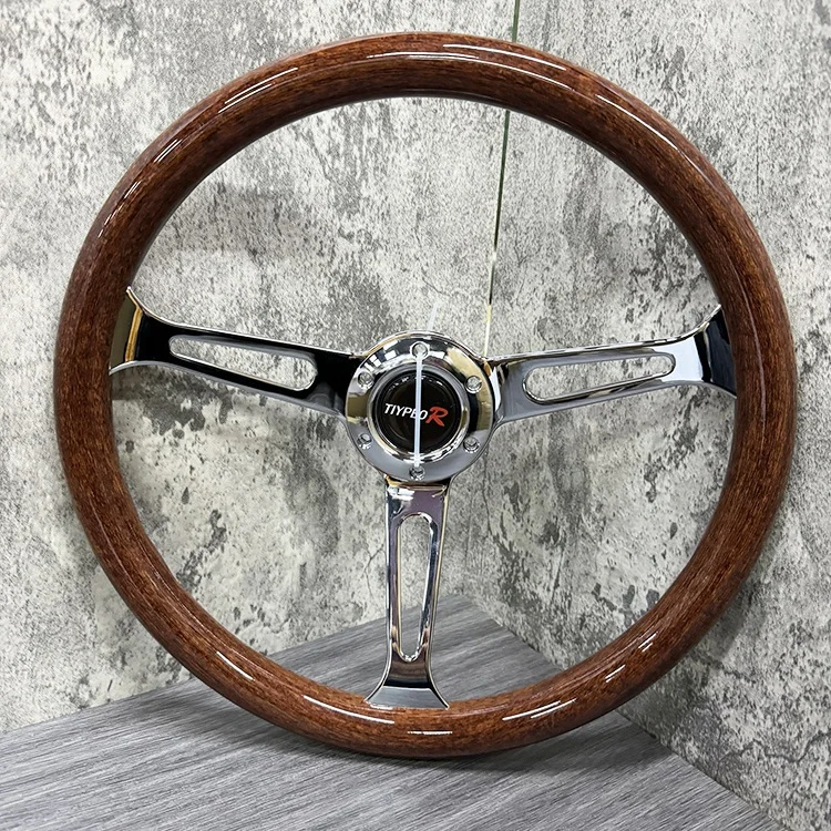 Factory direct sales car general 380MM steering wheel abs wood grain strip hole modified steering wheel plane model