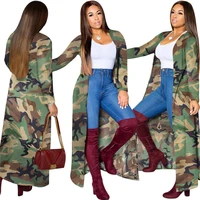 

2020 wholesale long sleeve camouflage windbreaker cardigan jacket women
