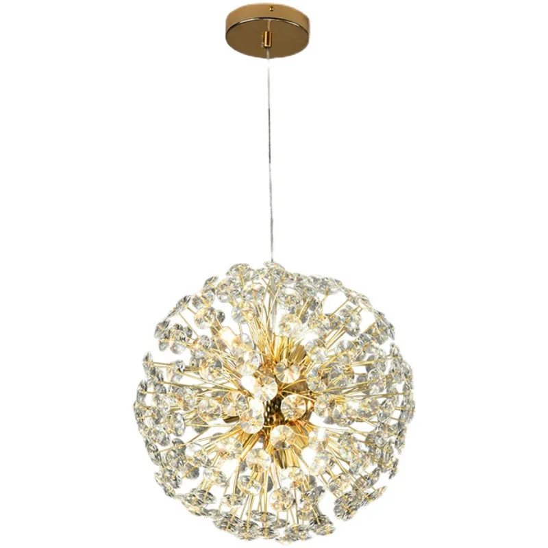 

500MM Gold Crystal Ball Pendant Chandelier Ceiling Lights Hanging Allium Medium Crystal Chandeliers